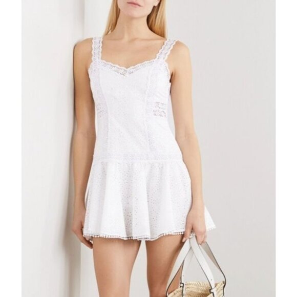NEW Charo Ruiz Ibiza Biba White Mini Dress NWOT - Size L - Picture 1 of 13